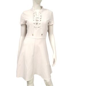 Modcloth Closet London White Lace Up Dress Womens size 6